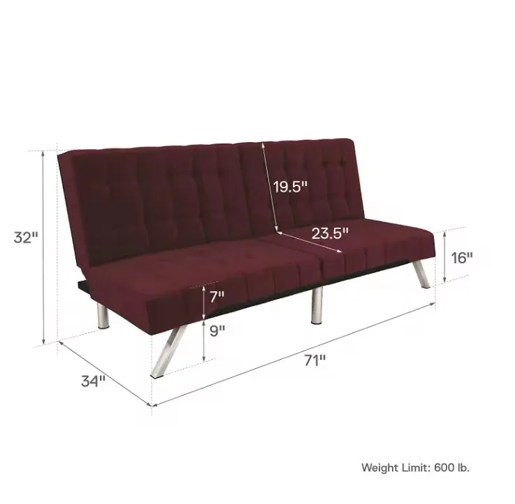 Double folding sofa bed two seater modular foldable sofa bed for living room