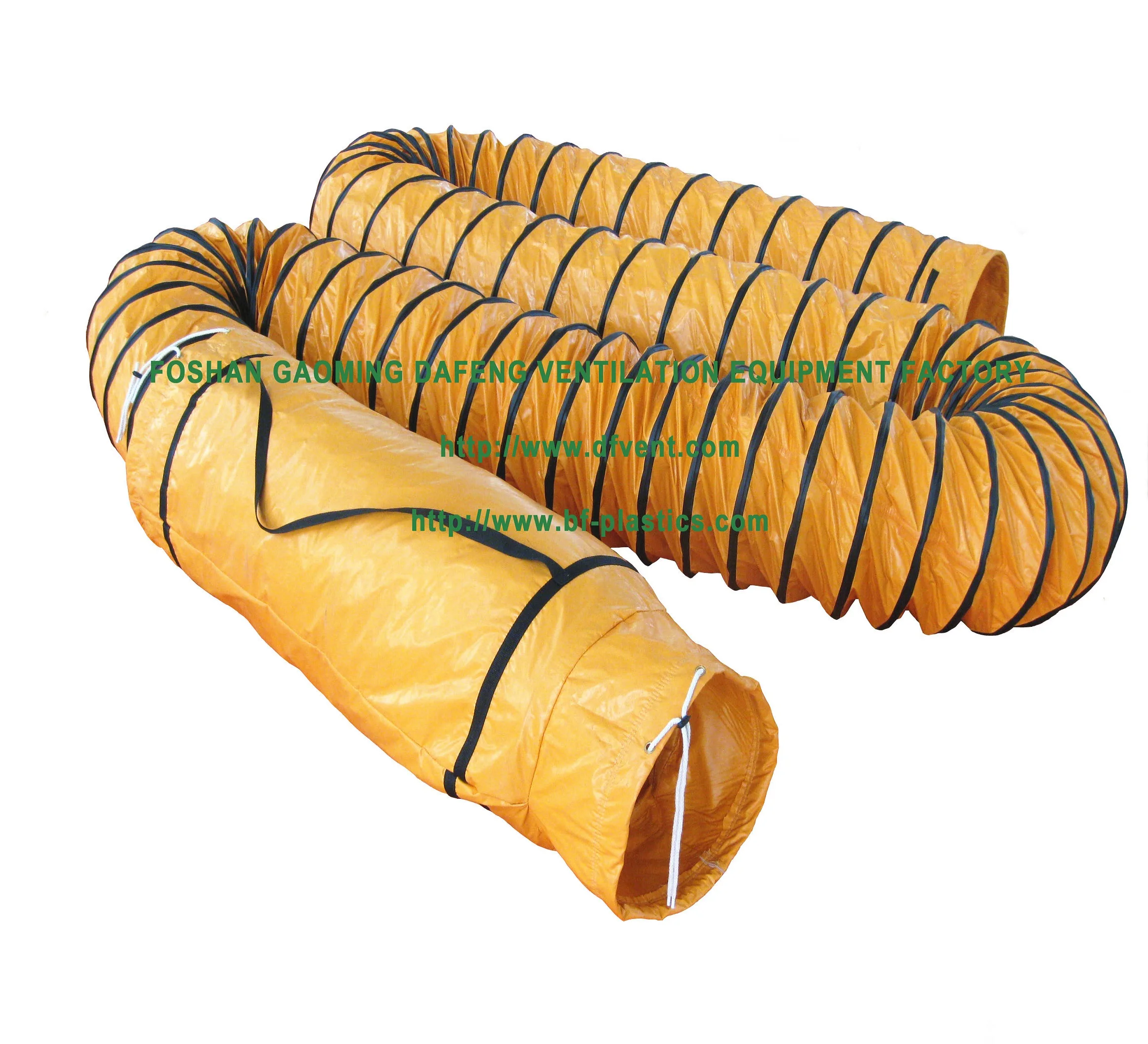 
130mm PVC heavy duty coated plastic flexible PCA duct for airport long-distance air supply with carry bag 