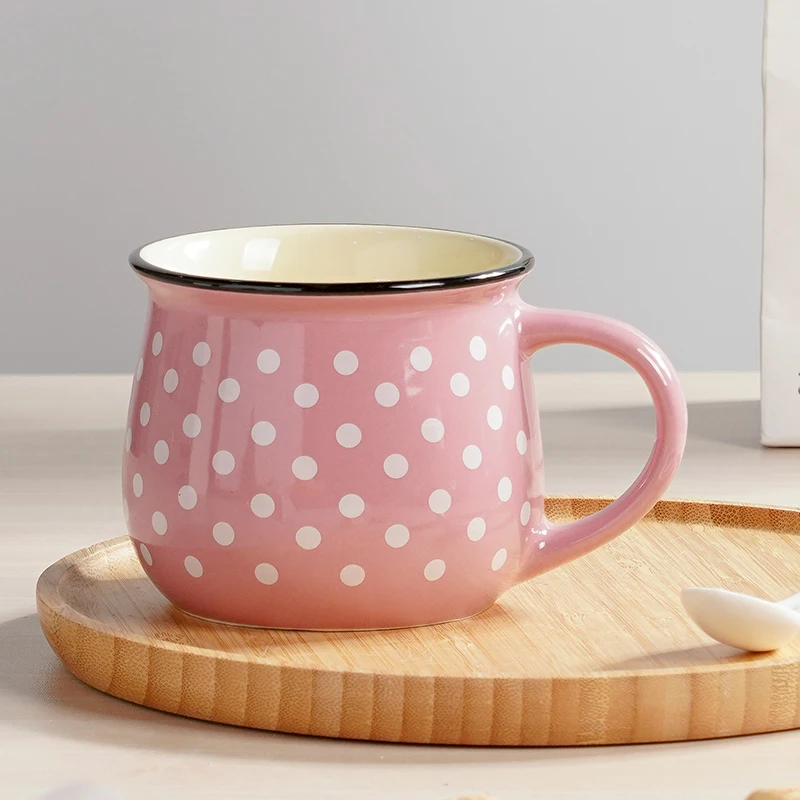 Christmas Santa Snowman Ceramic Mug Simple Polka-dot Design Ceramic Nordic Cup Ceramic Coffee Mug