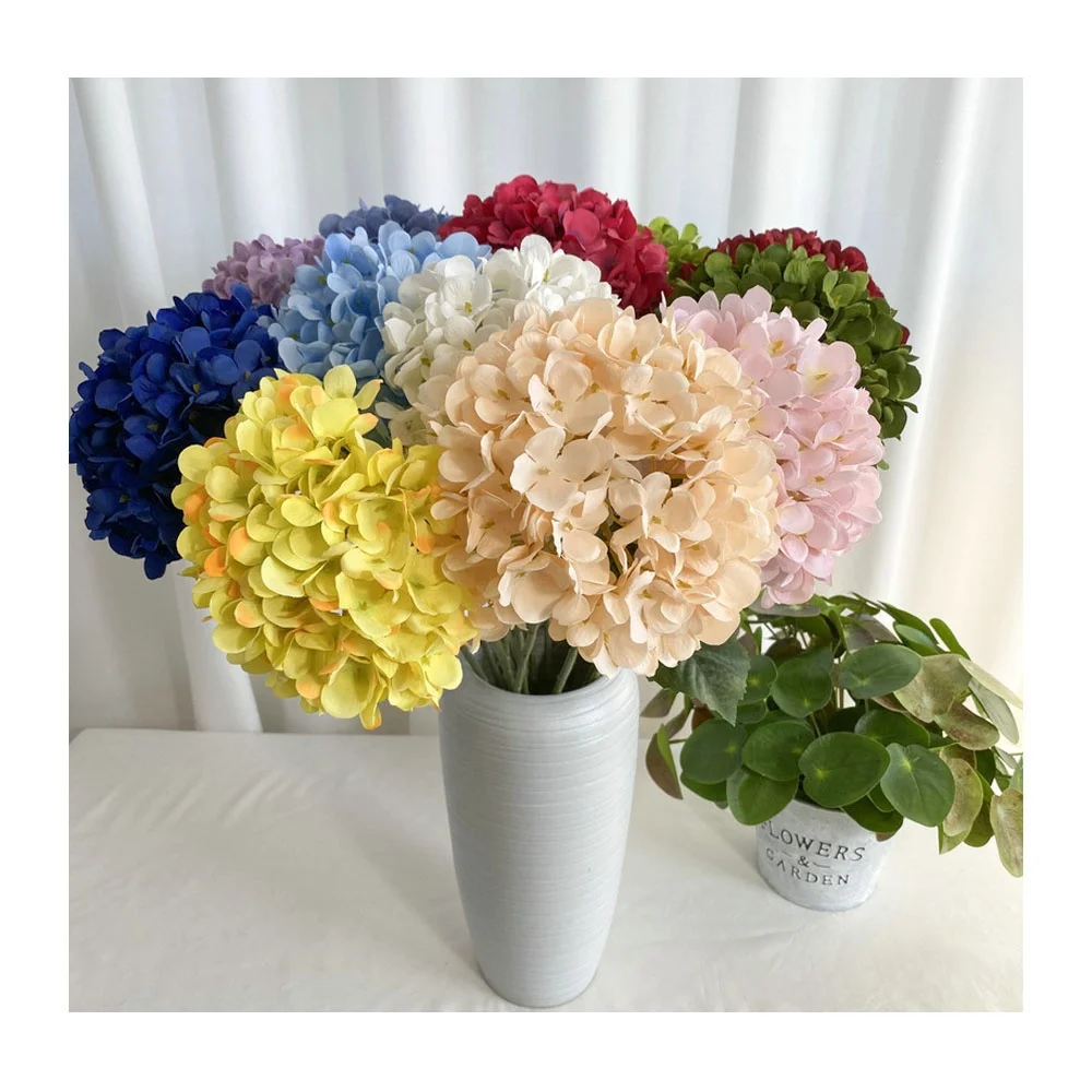 Wedding Decoration Supplies Luxury Pink Royal Blue Red White Purple Silk Hydrangea Artificial Flower Ball for Wedding Decoration