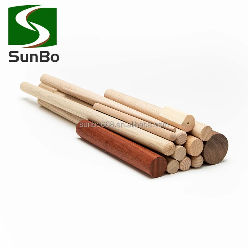 Factory Wholesale  Wooden Dowel Rods Chamfer Wooden Stick  Solid Wood Pole  Handle