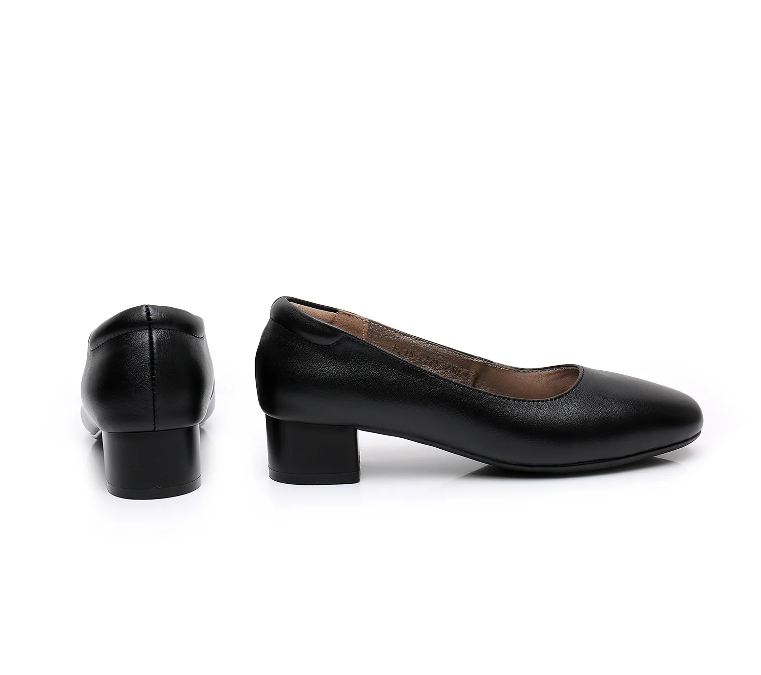 Top cow leather Hotel Waiter office shoes women pumps suit nonslip formal chunky heel stewardess 3.5cm heel shoe factory