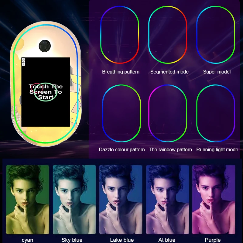 Wedding Party Led Flash Mirror Photo Booth 15.6 Inch Digital Panel Photobooth Kiosk Printer Dslr Camera Photo Booth