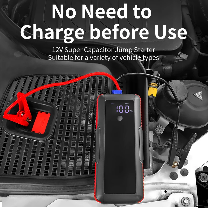 Compact Universal Fit Instant Start Supercapacitor Booster Car Emergency Jump Starter for 12V vehicle