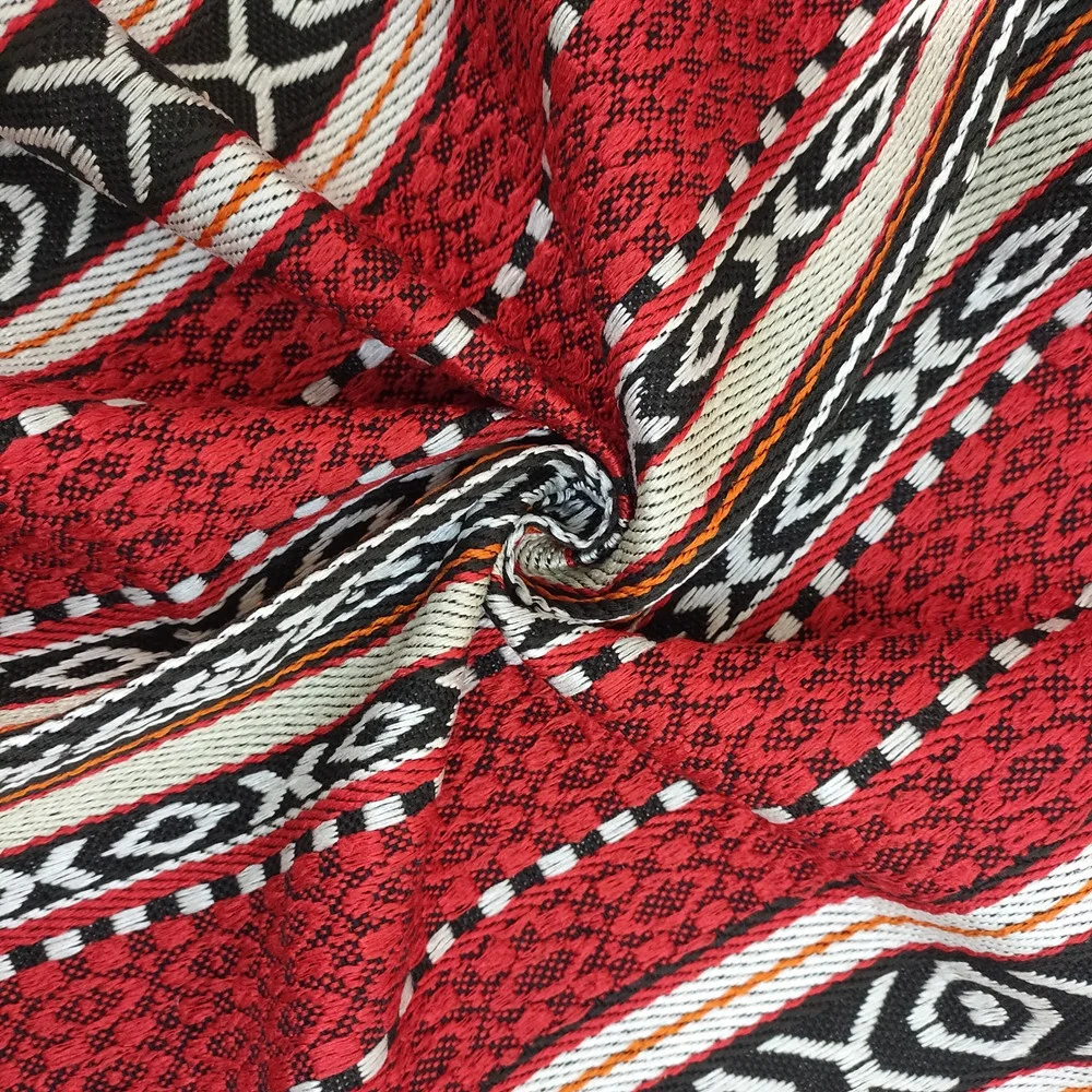 Hot selling modern ethnic characteristics 100% polyester arabic style jacquard sadu fabric for sofa furniture textile