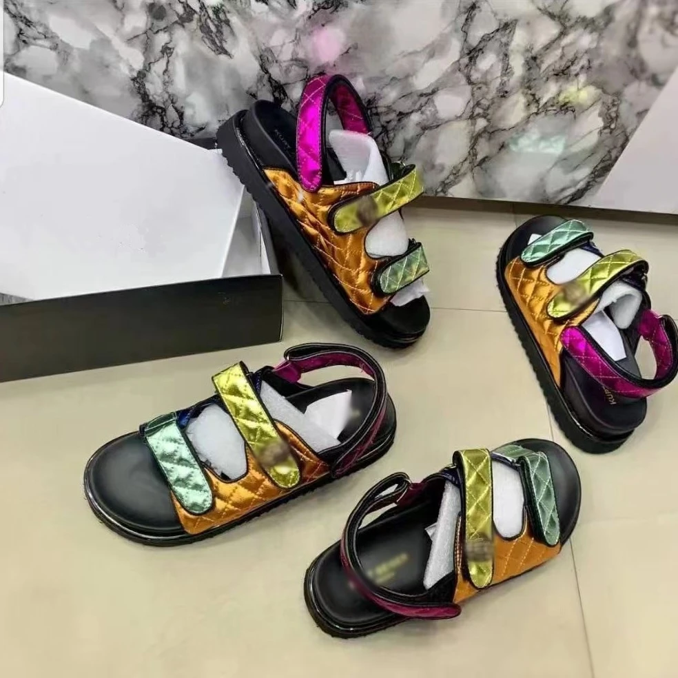 Wholesale designer sandal summer ladies platform sports slippers lady leather beach slide sandals for women