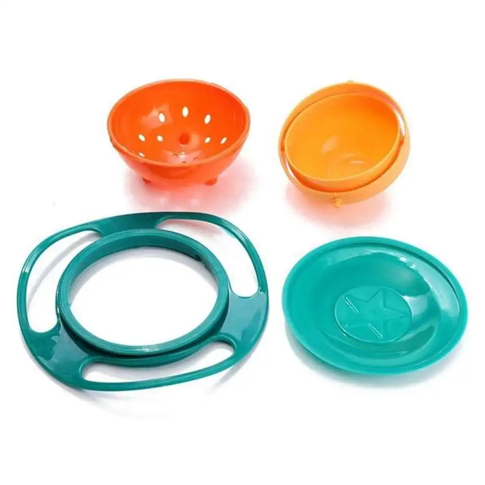 2024 New Customizable Safe Bpa Free Kids Plastic Anti Slip Baby Feeding Universal 360 Degree Baby Products Non Spill Bowl