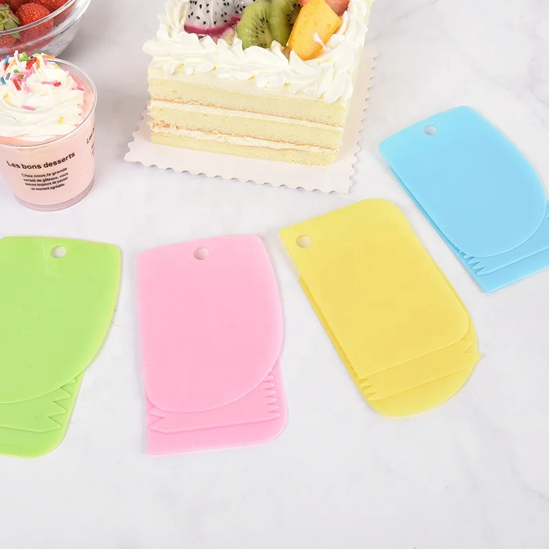 Plastic Scrapers set of 3 including  Pastry Cutter Butter Scraper Cream Spreader for home baking