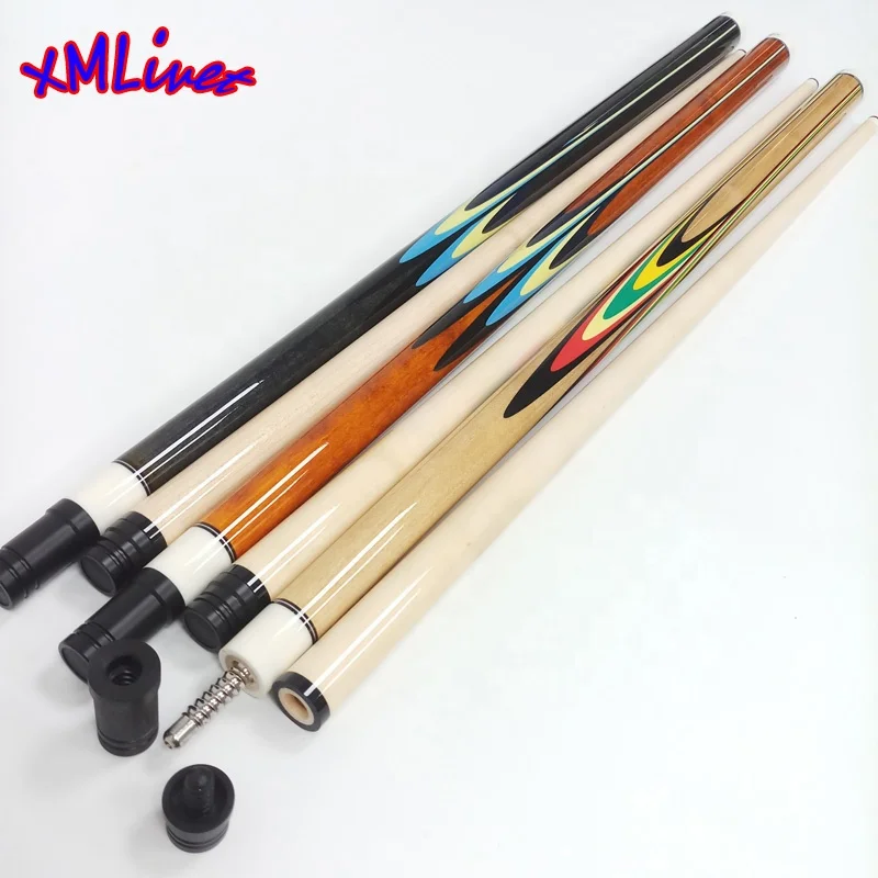 xmlivet korea style Pool Carom cues colorful decal 12mm carom billiards cues in radial pin joint maple wood cues