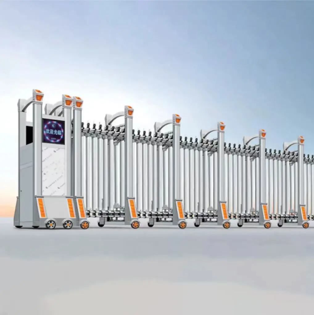 Custom pattern Industrial factory security  parking advertising gate Custom pattern electric translation telescopic door