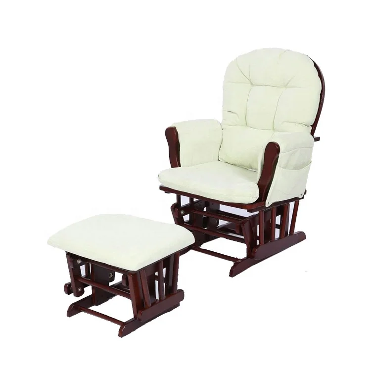 China Made High Quality Solid Wood  Rocking Glider Chair with Ottoman