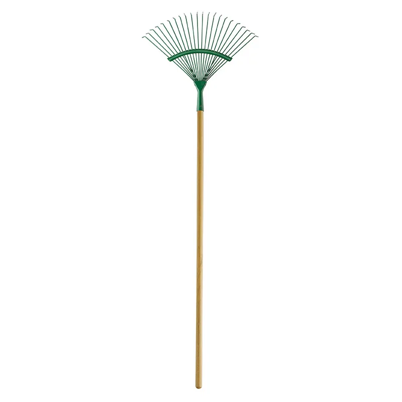 Factory supply gardening hand tools 22 teeth metal garden rake High-carbon steel landscape and lawn grass rake wholesale