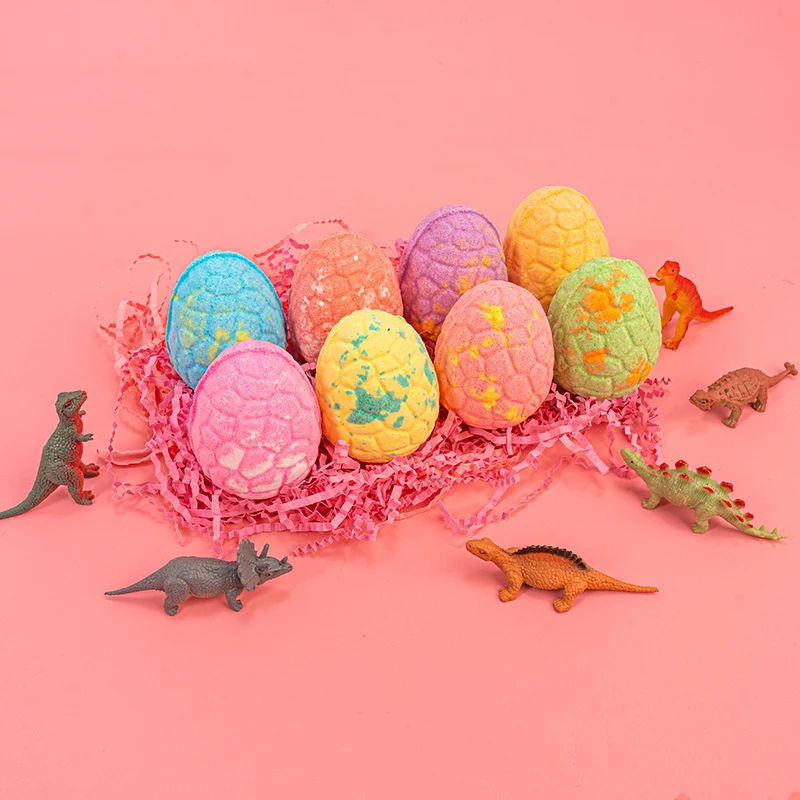Wholesale Bombes De Bain Bubble Bath Fizzer Vegan Organic Fizzy Dino Egg Bath Bomb With Surprise Inside For Kids