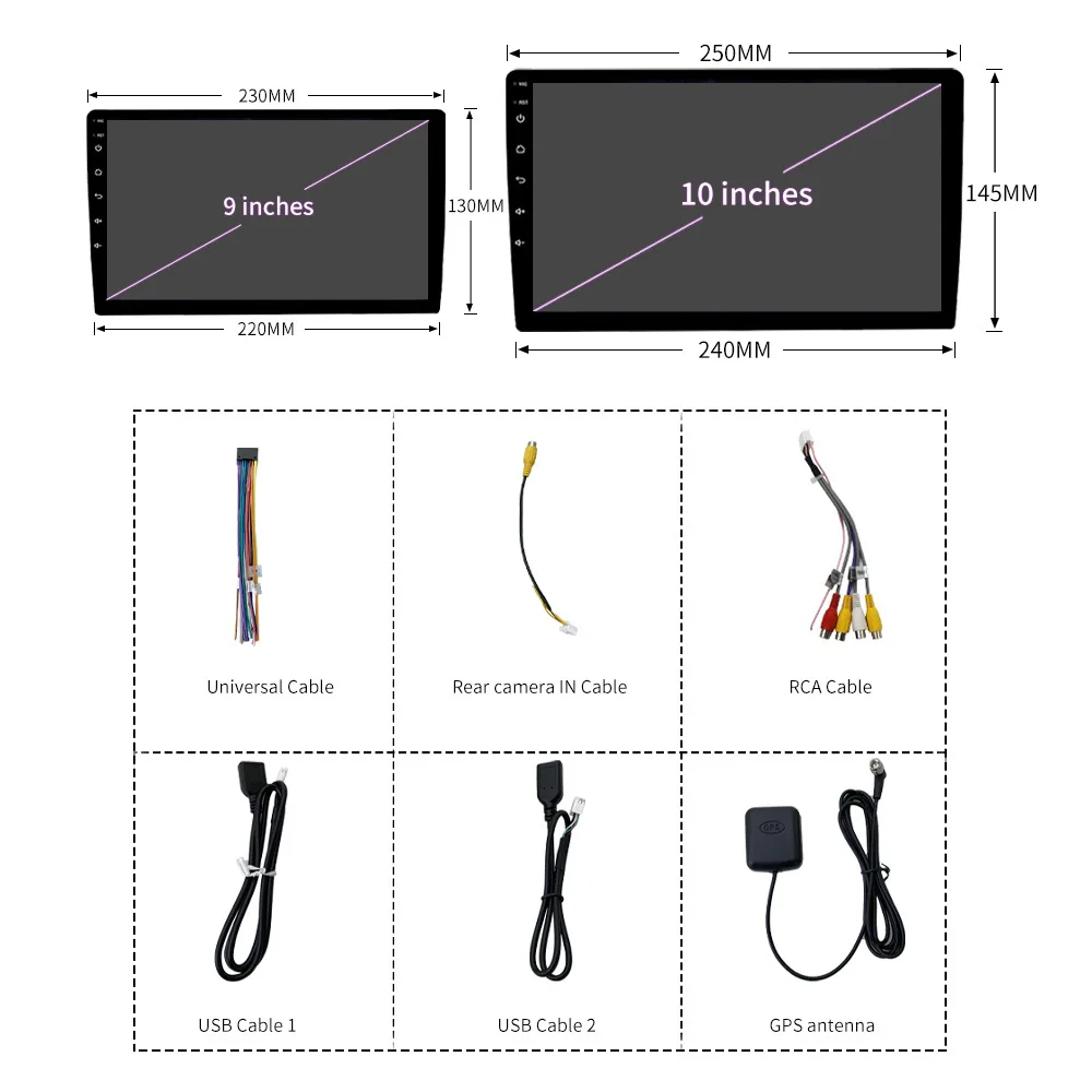 10 Inch Universal Android 12 Autoradios Touch Screen Stereo Carplay & Android Auto Car Universal Car Radio Multimedia Player