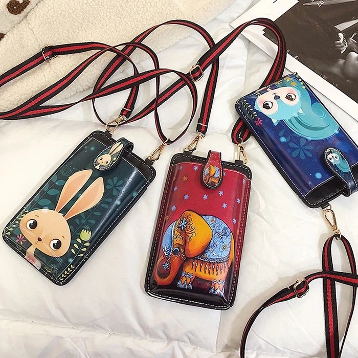 Оптовая продажа, новая модная повседневная сумка через плечо с принтом, сумка через плечо для сотового телефона, кошелек на одно плечо, сумки для мобильного телефона, чехлы