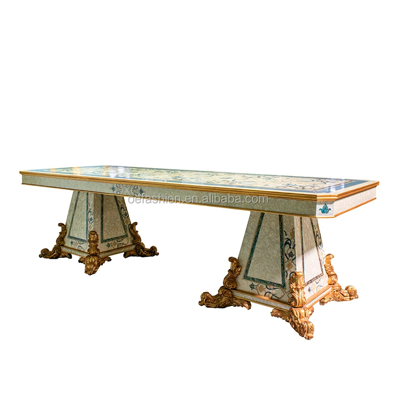 OE-FASHION custom European solid wood stick shell dining table and chair Italian luxury dining table palace villa furniture