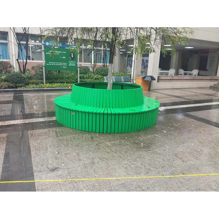 
Custom outdoor round tree curved wooden bench 