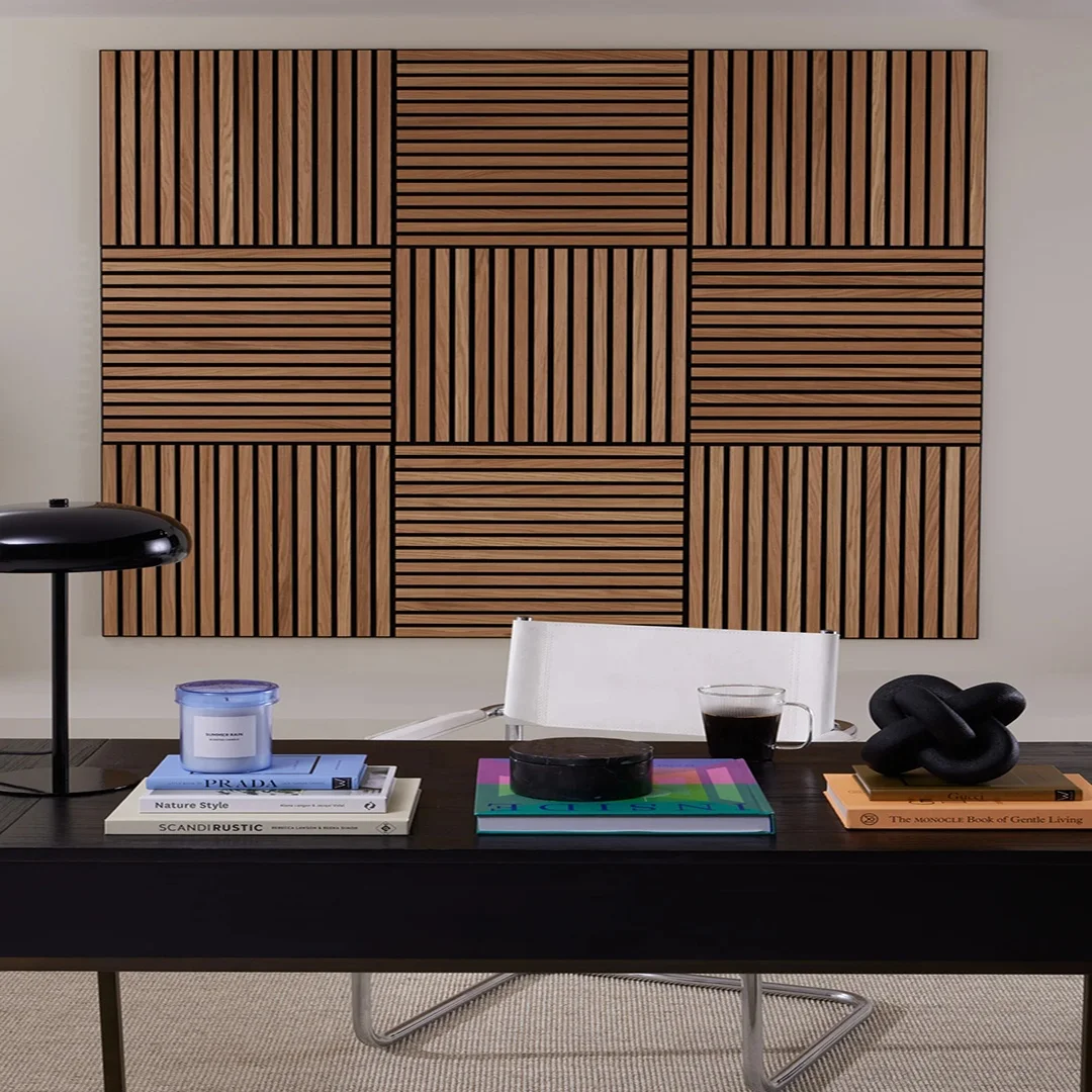 Mini 600mm Decorative Panels Walnut Acoustic for Bedroom Decor Sound Insulation Wood Panel Acoust Soundproof