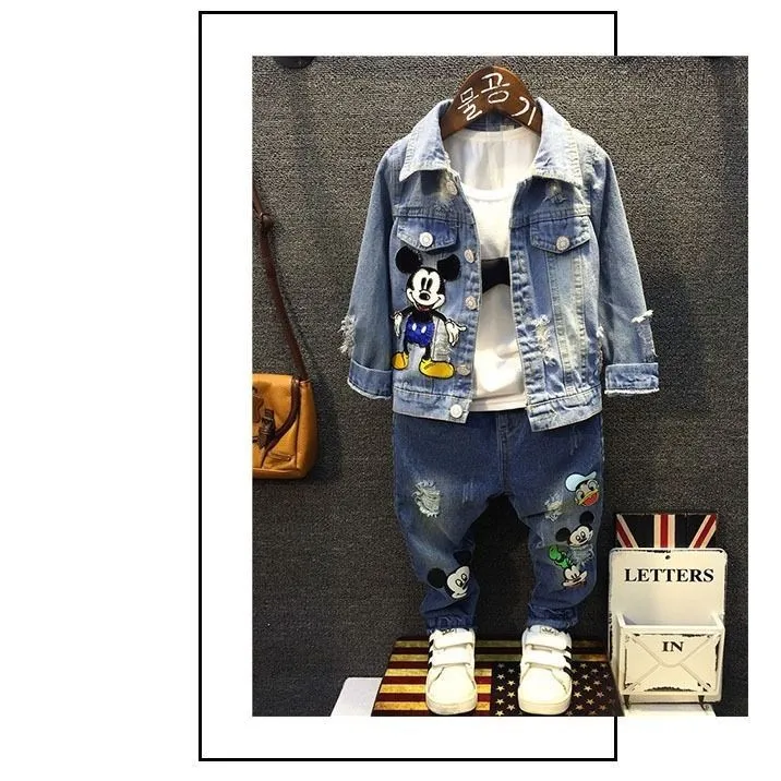 
Baby Boys Mickey Denim Jacket/ 2020 Spring Autumn Jackets Kids Cartoon Outerwear Coats For Boys Clothes Children Jacket 