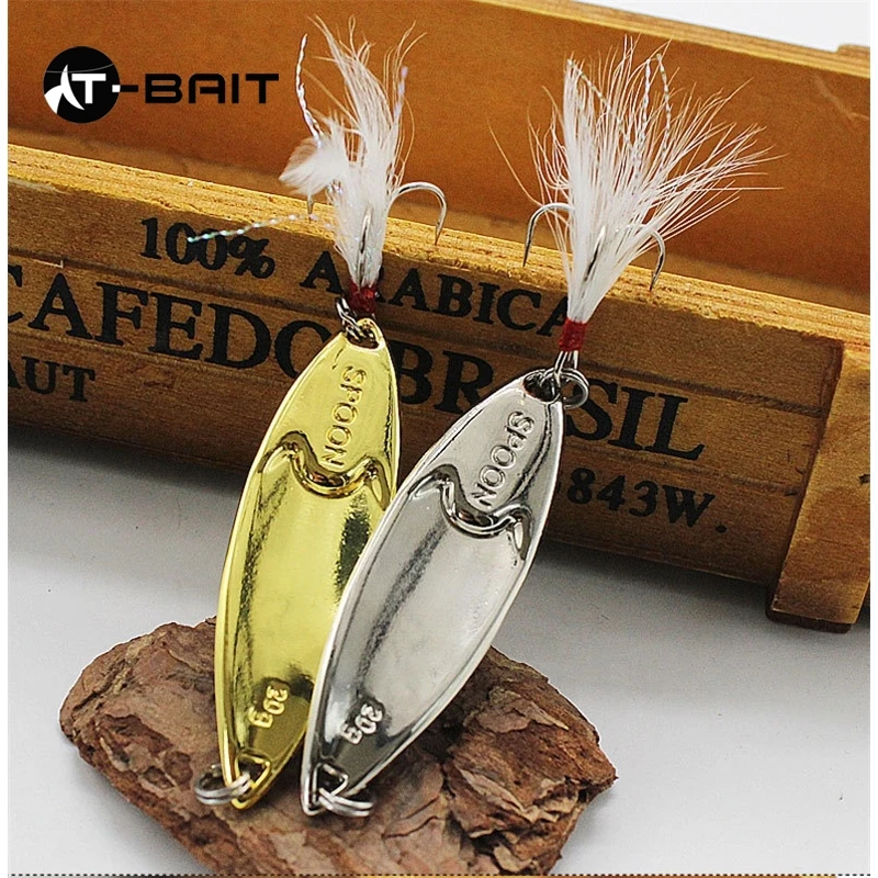 Wholesale in stock sea fishing  zinc alloy long-range metal spoon lure with red dot hard bait leech