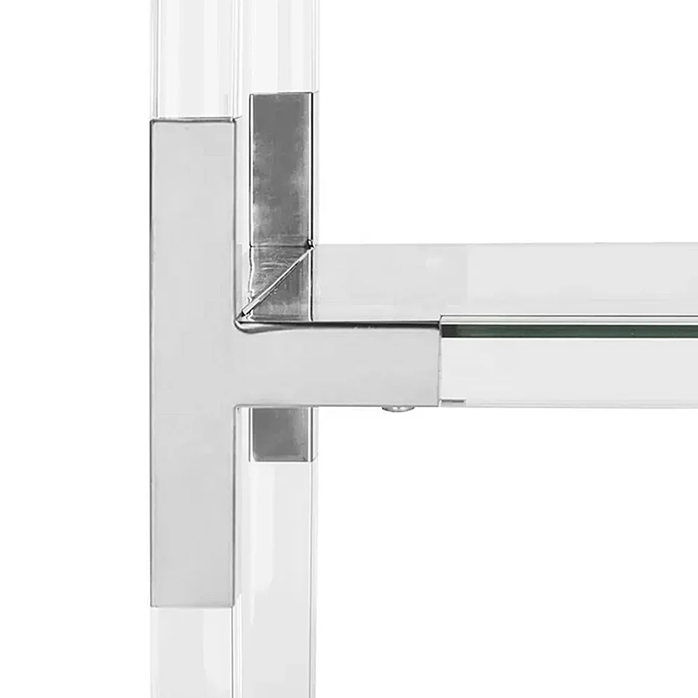 Modern gold transparent bookcases decorative metal ladder nordic modern bookshelf clear acrylic luxury display shelf