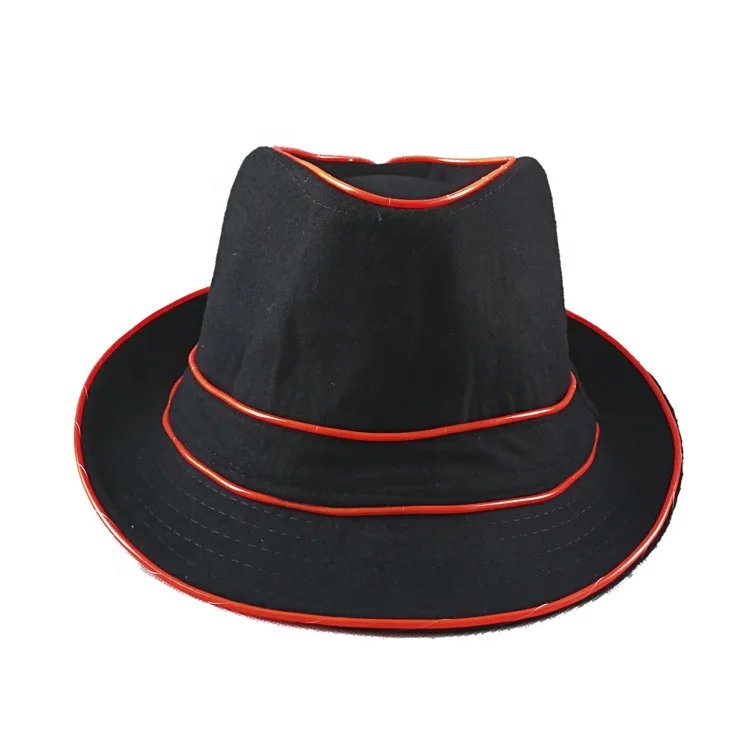 Jazz Led Fedora Hat EL Wire Hat New with 3 Mode Flashing for Party Product