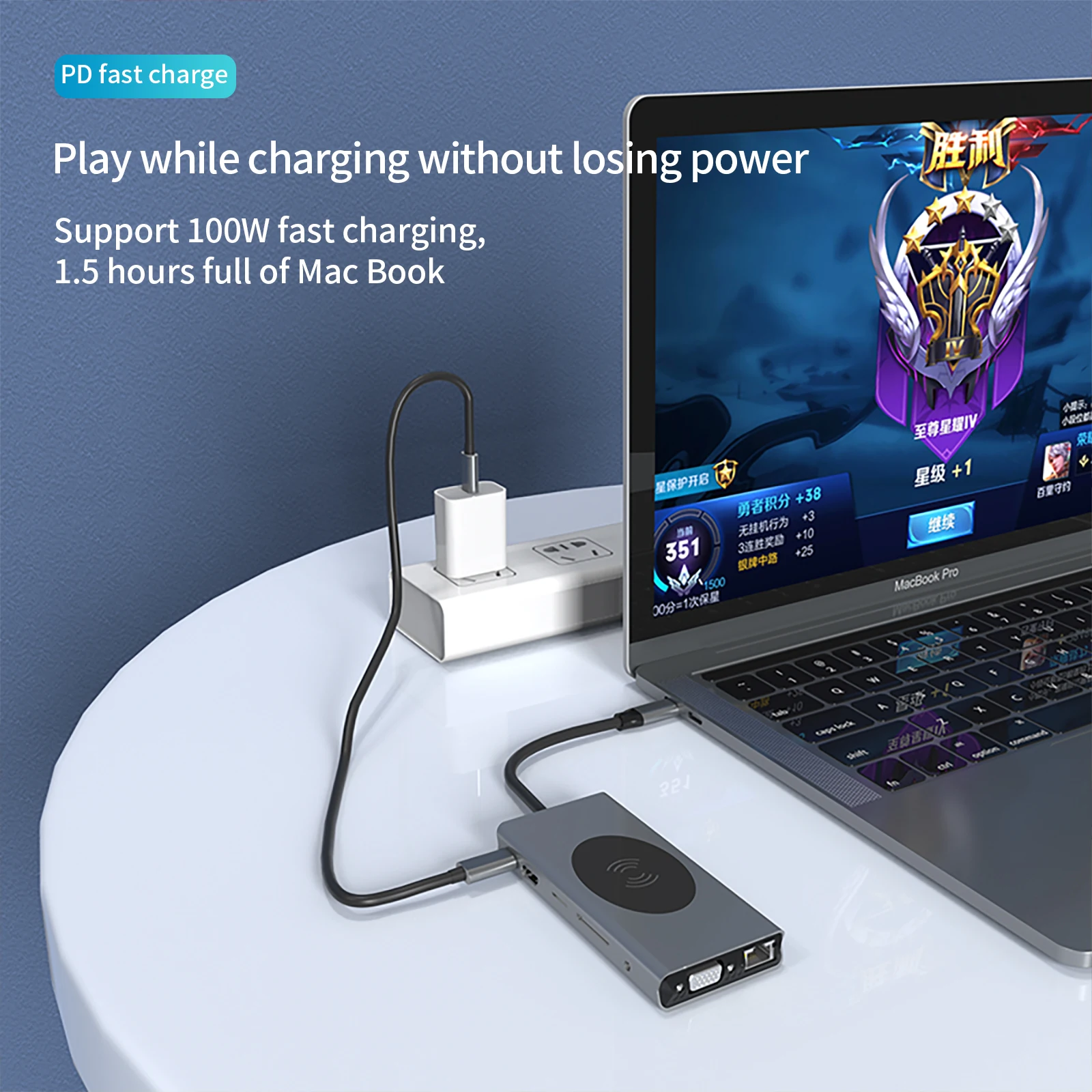 Macbook usb c концентратор 13 в 1 кабель с разъемами типа C и PD HD-MI SD TF AUDIO3.5 VGA RJ45 USB-C2.0 USB-C3.0 USB3.0 * 2 USB2.0 беспроводной
