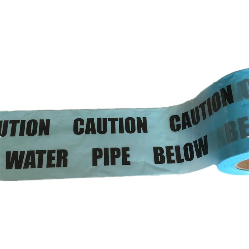 Underground Marker Tape Caution Water Pipe Buried Below Warning Belt