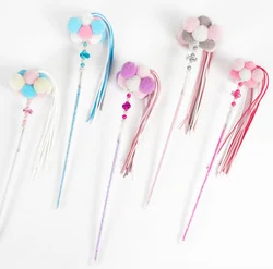 2021 cheap rabbit fur cat charmer wand with small bell