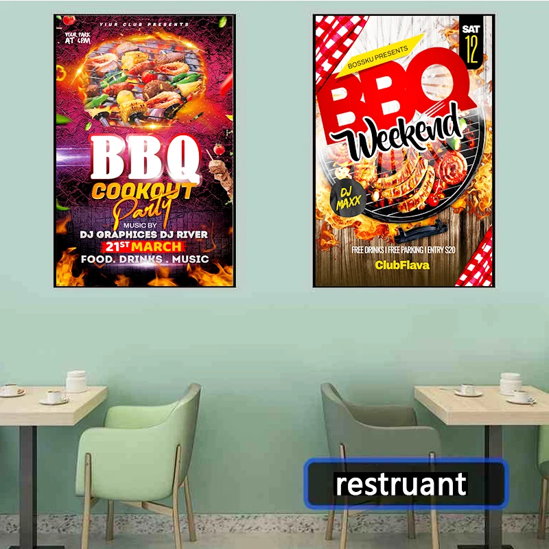 Custom Size High Brightness LED Poster display screen for marketing Advertising Light Box High Quality Tempered glass Factory