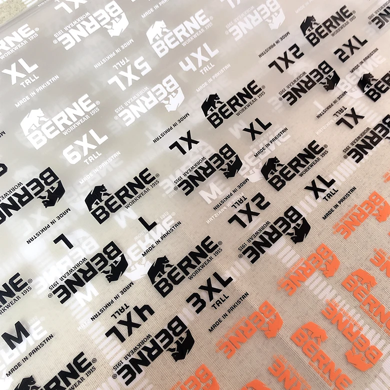 Garment tagless washing care label screen heat transfer printing for clothing