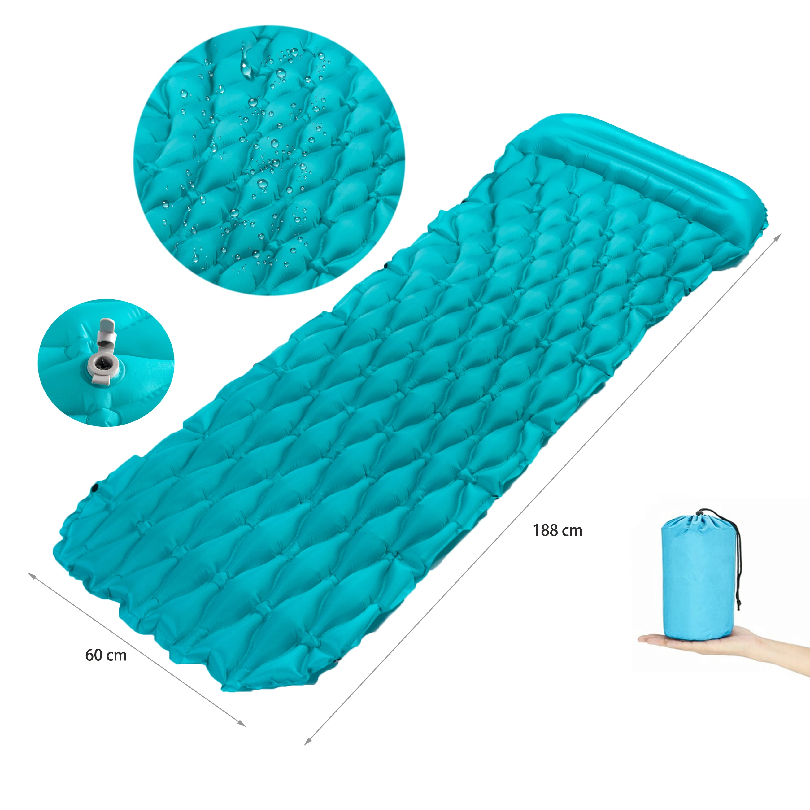 
Self-Inflating Sleeping Camping Light Weight TPU Nylon Air Pad With Pillow For Outdoor Hammcok Tent Mat 