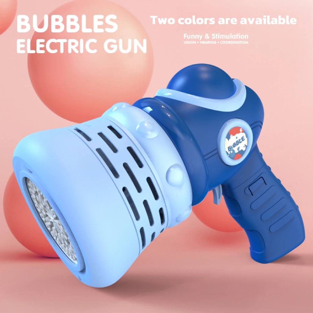 Hot Sale Summer Bubble Gun 33 Holes Automatic Blower Soap Bubbles Machine Gun Blowing Bubbles Light Up Outdoor Toy For Kids