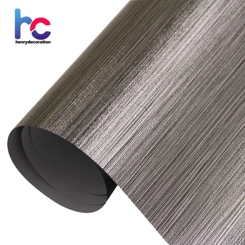 Henry decoration excellent texture brushed embossed pet metalized decorative films for gift box packing metalized pvc film