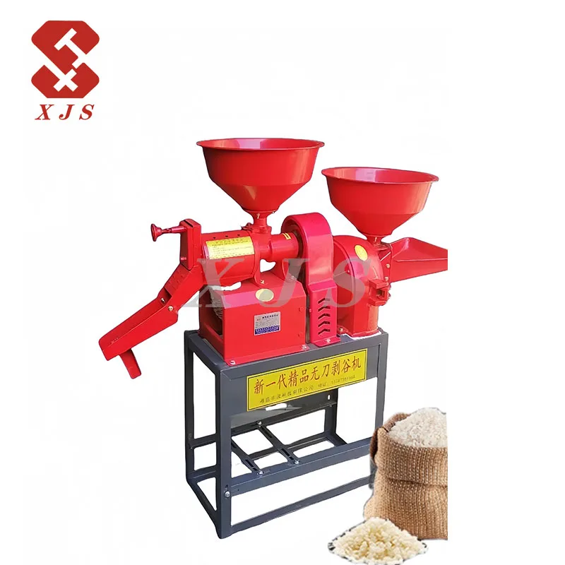Red automatic rice peeling machine mini portable rice peeling machine rice polishing machine