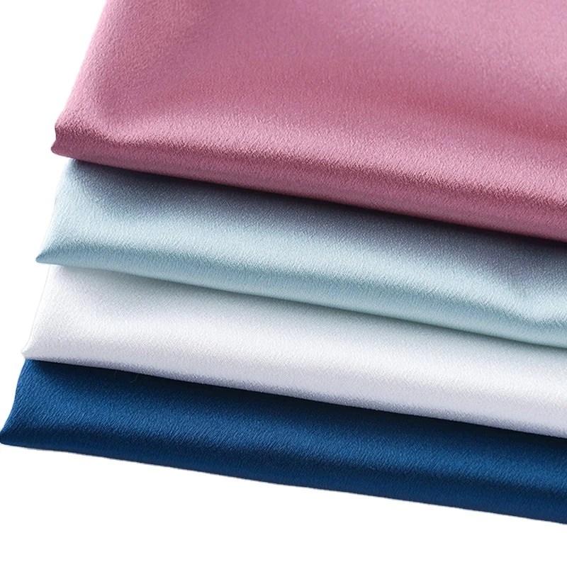 Factory cheap price polyester sparkling silk crystal satin fabric for summer dress