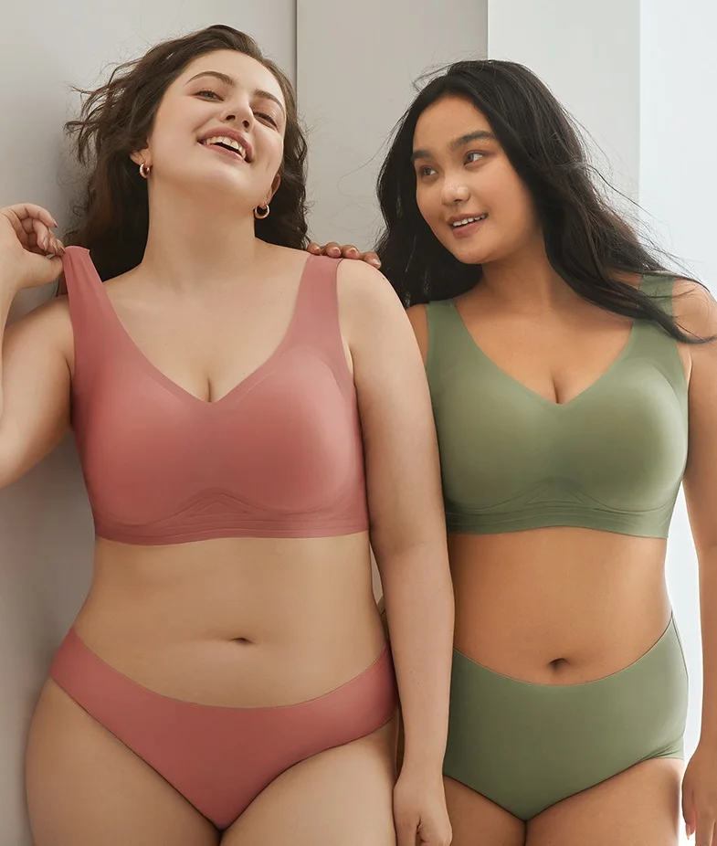 KL080 2023 Новый M-5XL 9 видов цветов модный Удобный и Мягкий Бесшовный Бюстгальтер больших размеров большая чашка