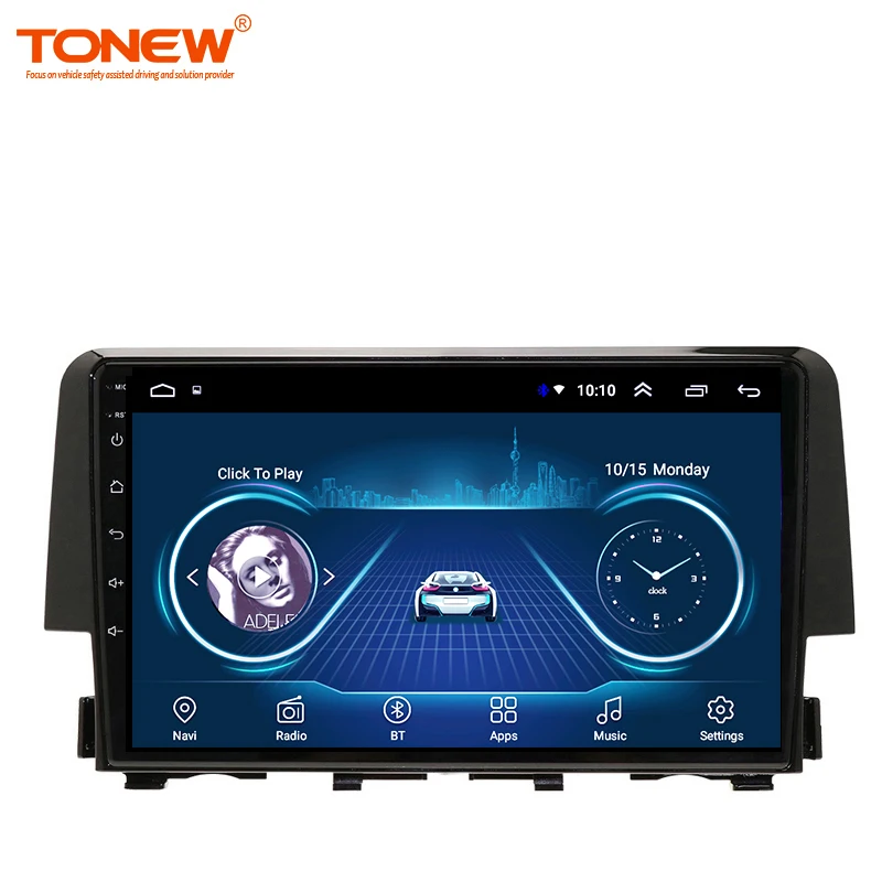 Автомобильный DVD-проигрыватель Tonew для Honda Civic 10 FC FK 2015 - 2020 мультимедийный видеоплеер навигатор стерео GPS Android No 2din 2 din dvd