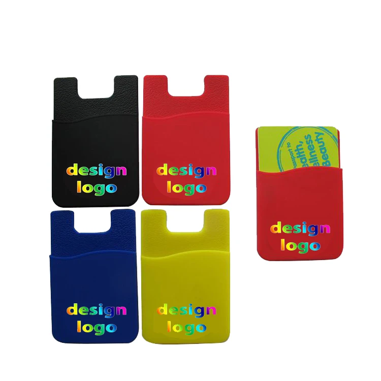 Hot sales Mobile Phone Credit Card Holder custom Silicone Phone Wallet with Single Pocket