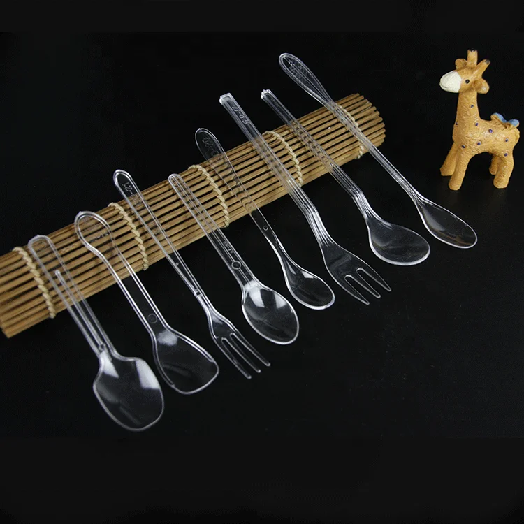 Custom Party Mini Flat Disposable Plastic Tasting Serving Ice Cream Spoons