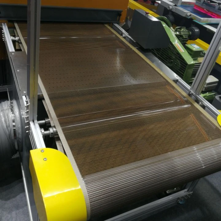 Heat resistance non-stick PTFE coated plain woven open mesh conveyor belt with customized size