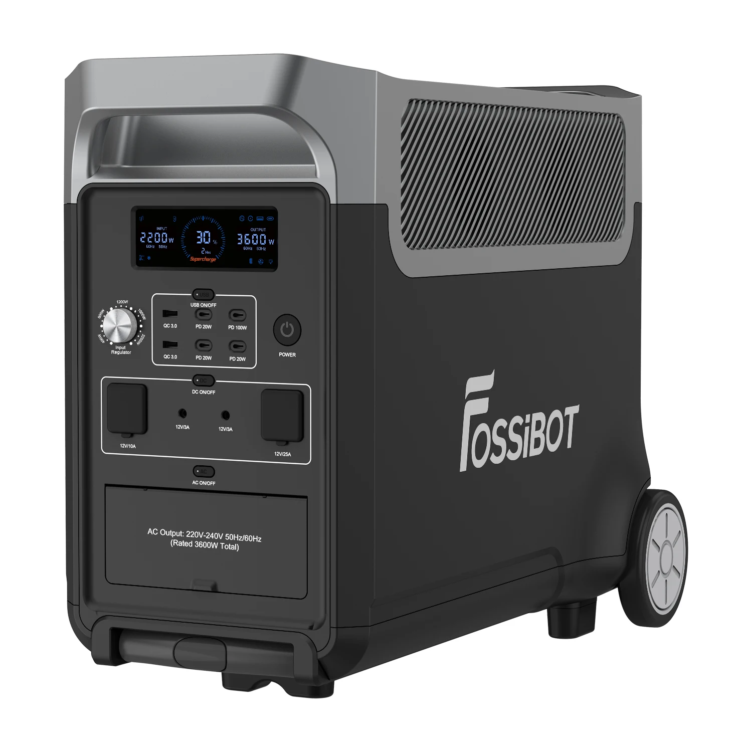 Электростанция Fossibot F3600 Pro, аккумулятор 3840Wh LiFePO4, 3600 Вт, управление через приложение, максимум 2000 Вт, солнечная панель, зарядка, электростанция Fossibot