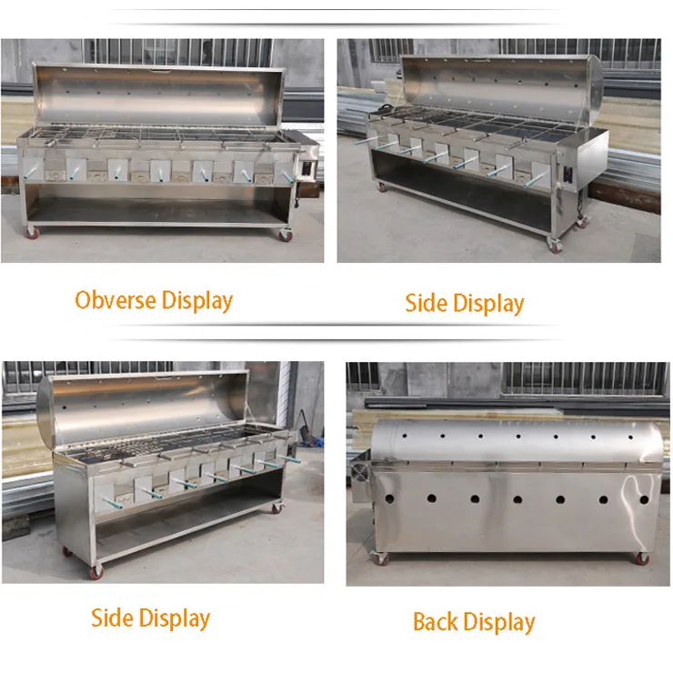 Wholesale outdoor trolley  rotary chicken grill automatic gas electric charcoal  kebab lamb   BBQ grills machine
