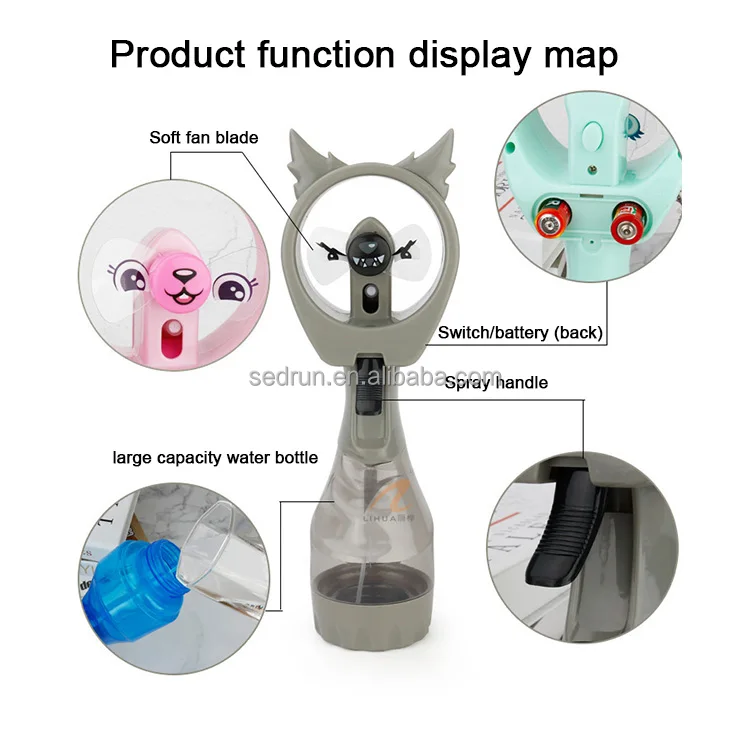 2022 Portable Air Cooler Outdoor Mini Water Spray Mist Fan for Battery Operated