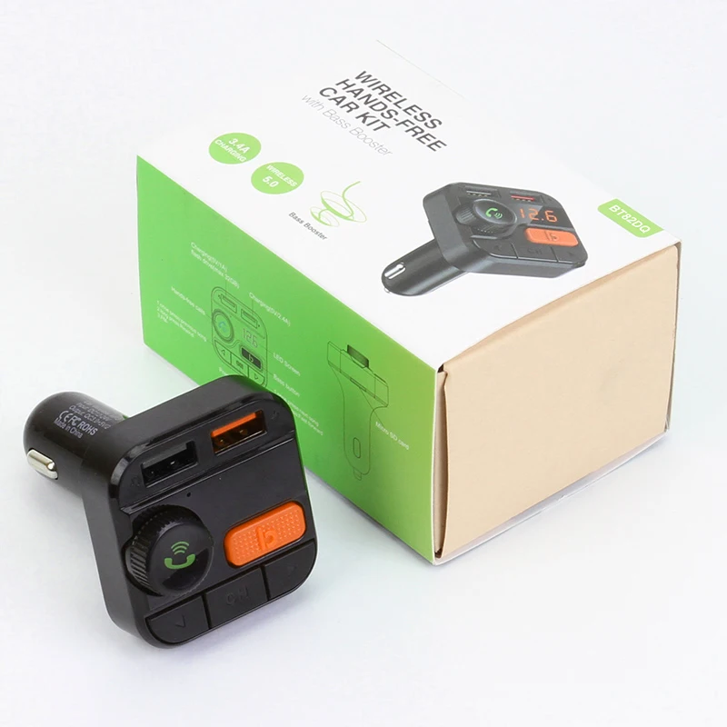 Classic style fm transmitters dual SUB charging at the same time QC3.0 quick charge car charger car mp3 player car kit