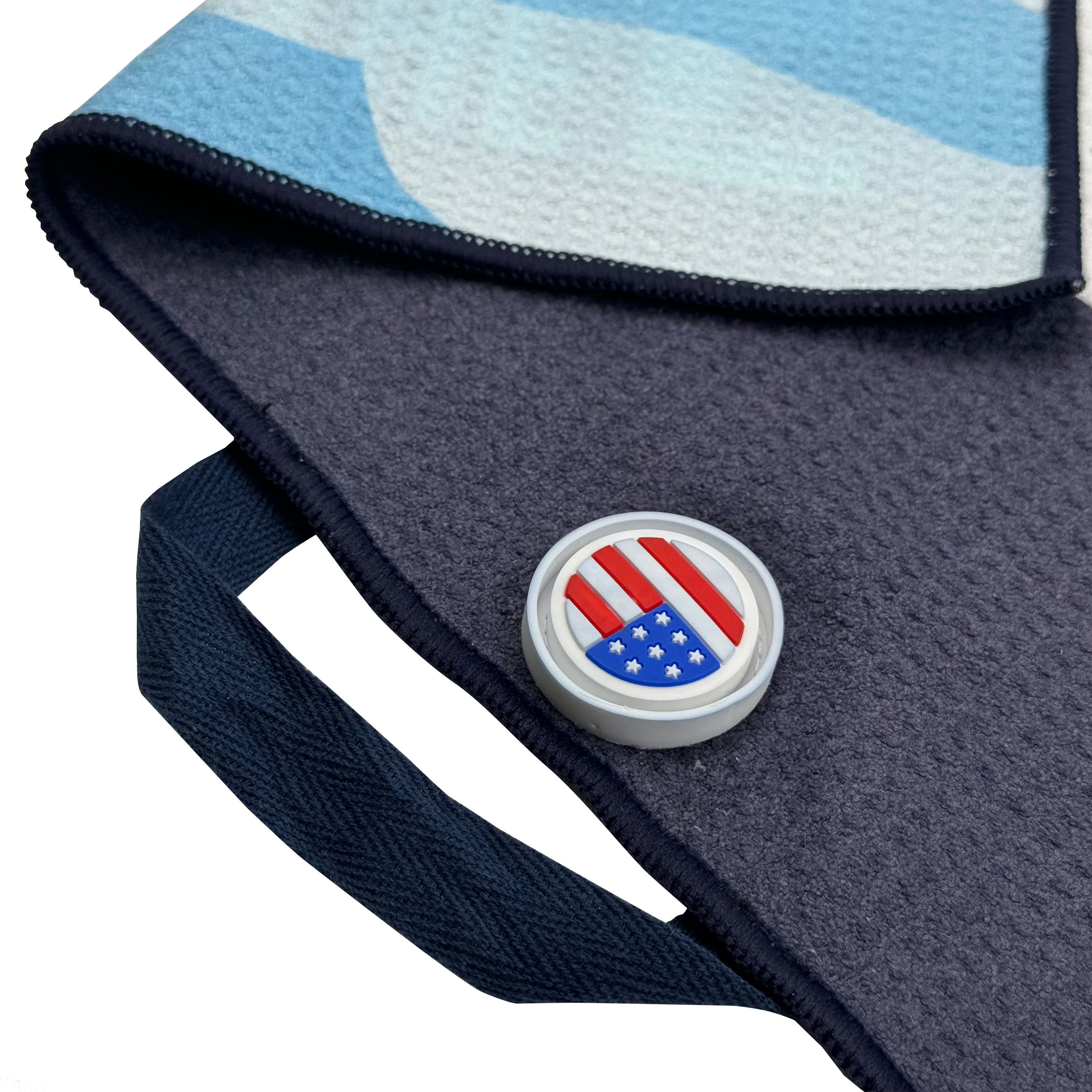 Wholesale microfiber waffle golf magnetic towel with clips,perfect golf bag or cart accessory