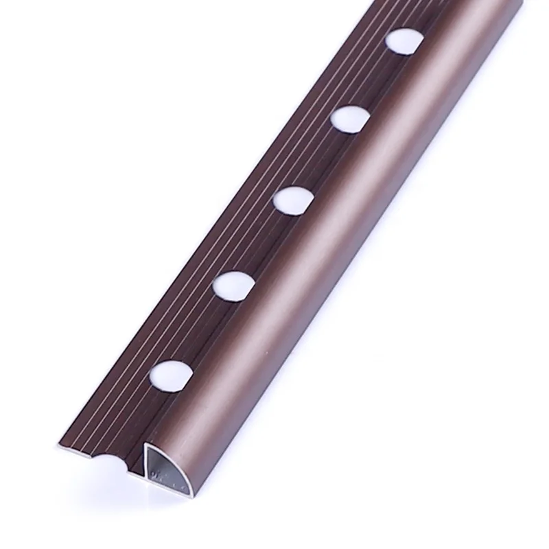 Good quality chrome surface aluminum tile edge trim round close type metal strips