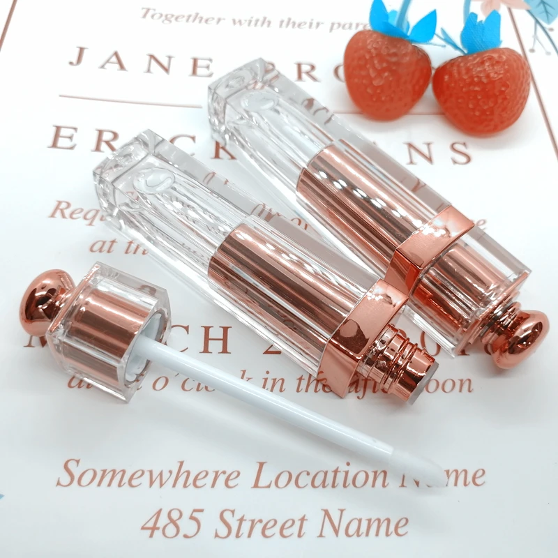 
wholesale empty lipgloss tube packaging with brush clear unique private label lip balm containers 