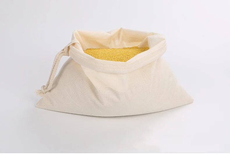 
White Cotton Hemp Organic Cotton Gift Drawstring Bag Drawstring Bag 