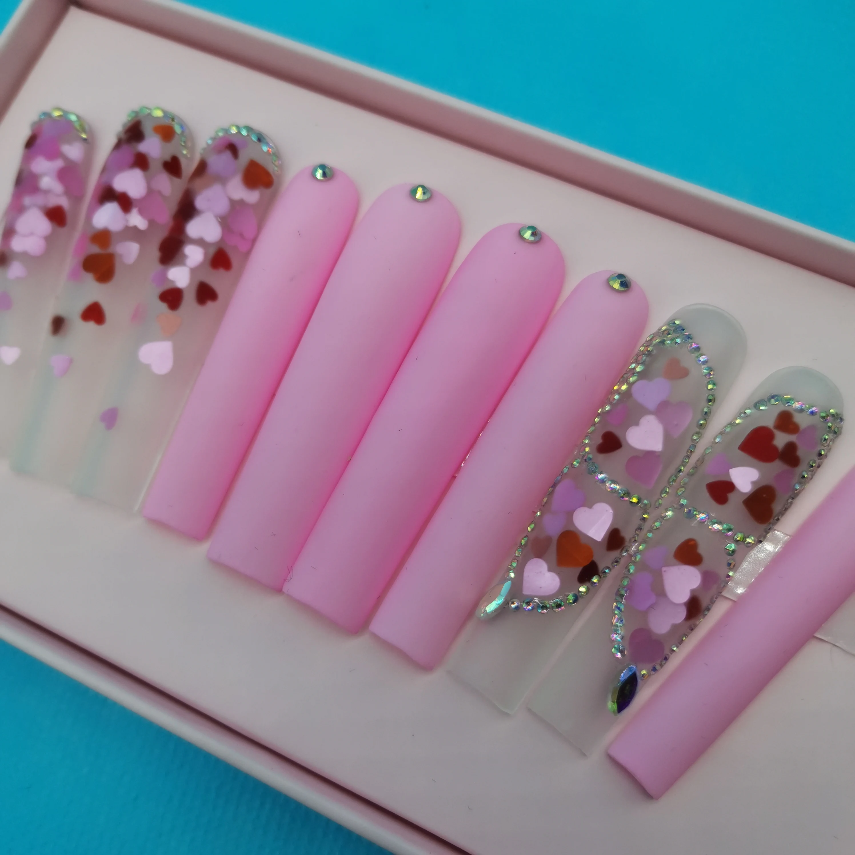 custom design and package press on nails private label artificial fingernails acrylic handmade premium quality false nails